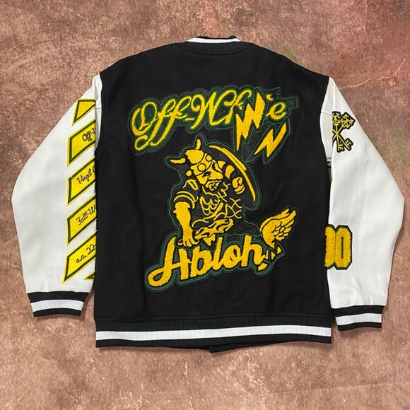 Off-White Black And White Baseball Jacket - Picture 2 of 10